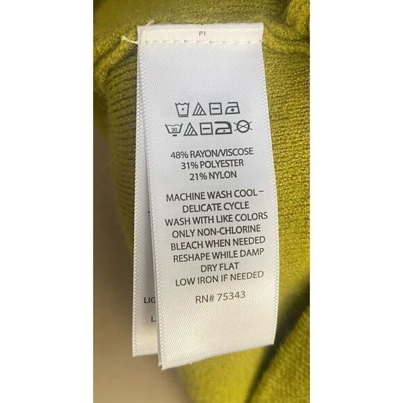 Tahari Mock Neck Sweater Sz. S Green Jeweled Buttons Holiday Party - Picture 7 of 10